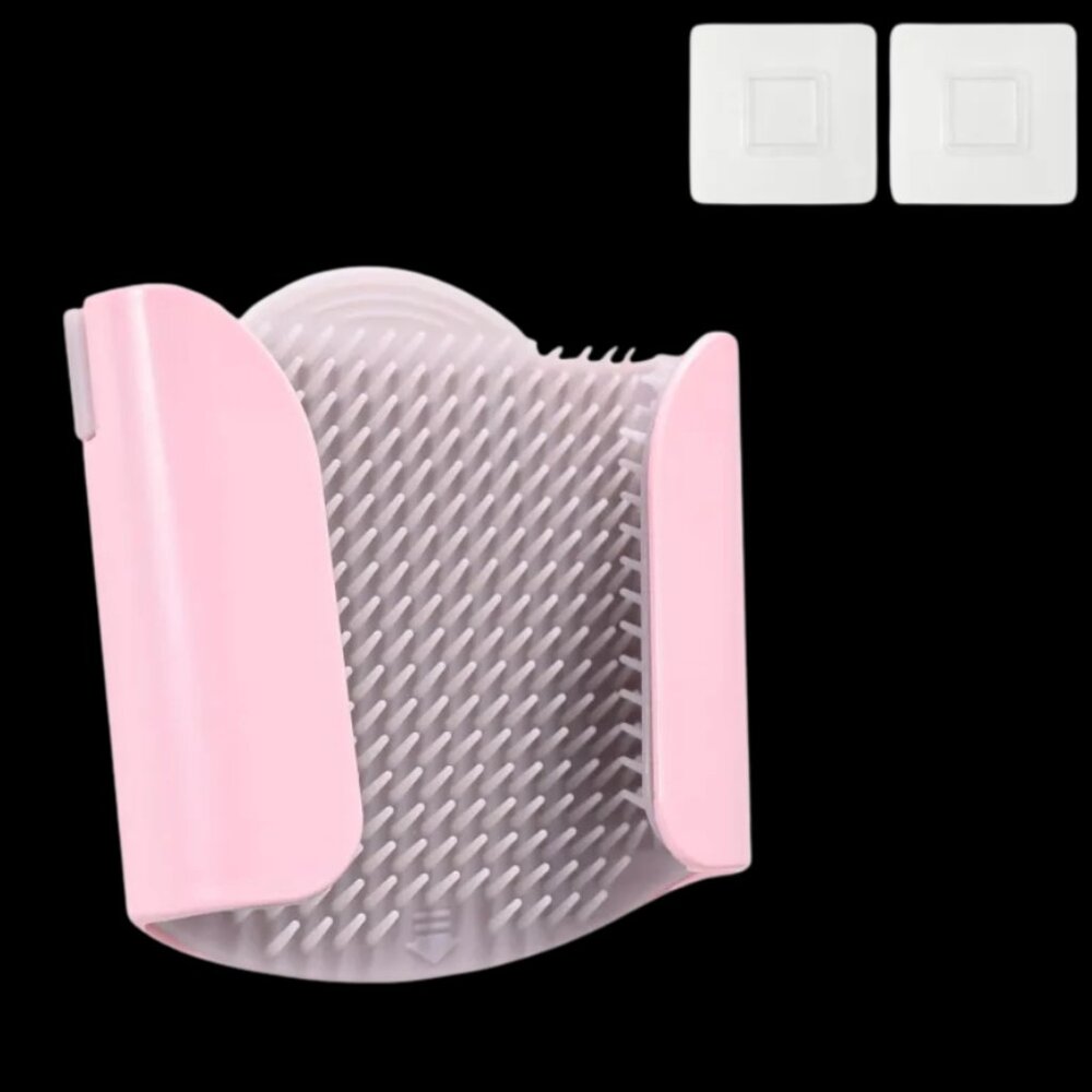 Shower Wall Hair Catcher – Reusable, Silicone Bristles, Detachable, Pink